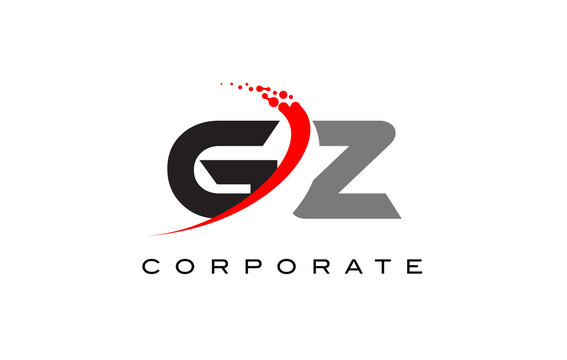 GZ Modern Letter Logo Design with Swoosh