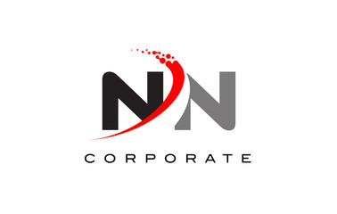 NN Modern Letter Logo Design with Swoosh