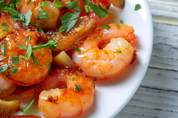 Garlic shrimp pinchos tapas from Spain