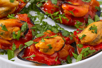 mussels with marinara sauce tapas pinchos