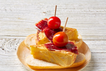 spanish omelette iberian ham pincho tapas