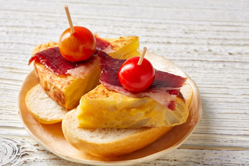 spanish omelette iberian ham pincho tapas