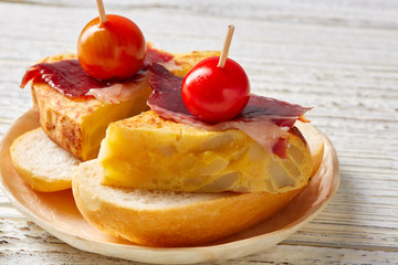 spanish omelette iberian ham pincho tapas