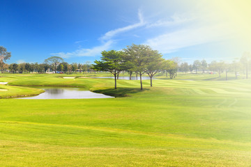 Beautiful golf course summer landscape