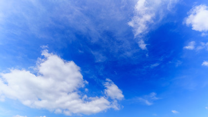 White clouds and blue sky background