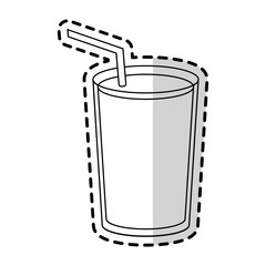 beverage in glass and straw icon imagevector illustration design 
