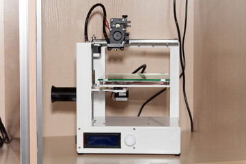 3d printer. The printing process close up