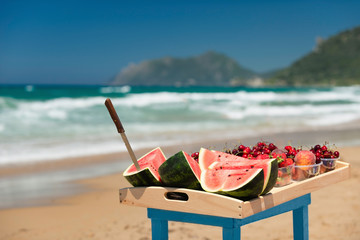 Fresh fruit on the beach
