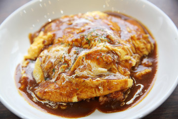 Curry rice with egg Japanese style