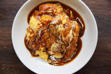 Curry rice with egg Japanese style