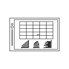 graph chart office supplies icon image vector illustration design 