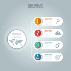 Creative concept for infographic. Timeline business concept with 4 options, steps or processes.