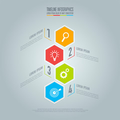 Creative concept for infographic. Timeline business concept with 4 options, steps or processes.