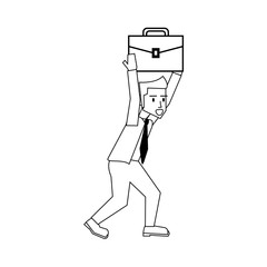businessman carrying briefcase  icon image vector illustration design 