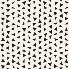 Trendy Texture With Scattered Geometric Shapes. Vector Seamless Pattern.