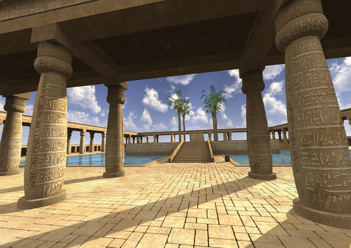 3D Illustration Egyptian Palace