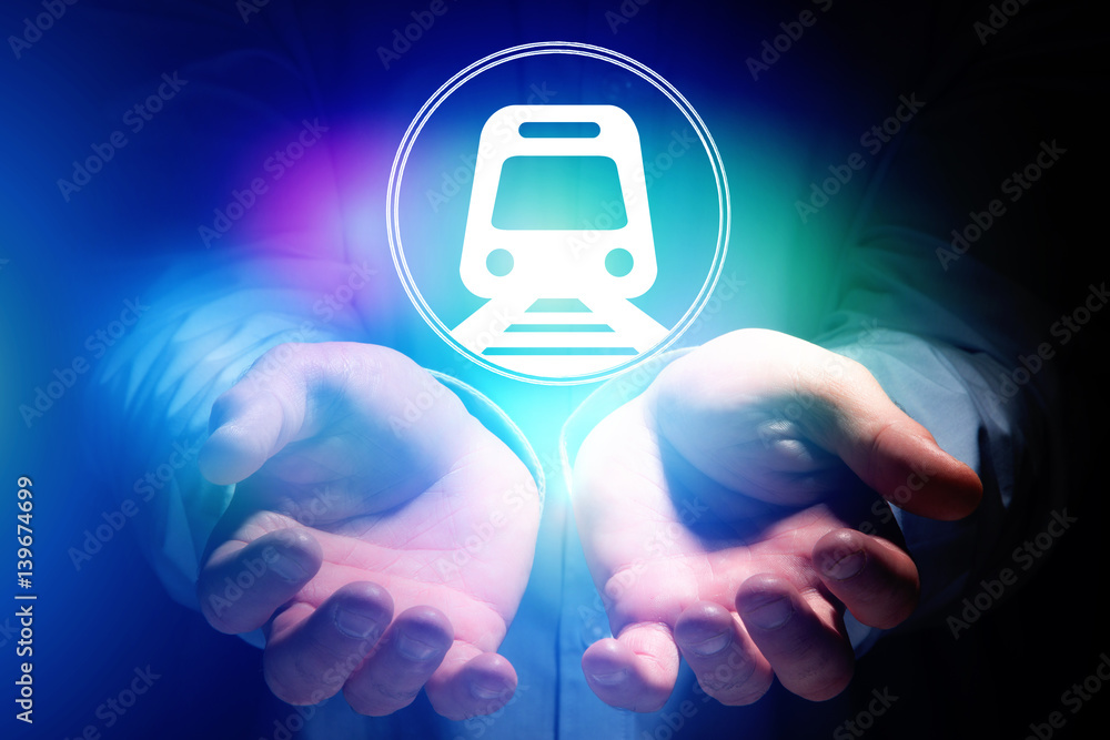 Poster running interface on a sport smartwatch with data informations