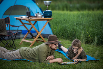 Father and son camping     © wip-studio