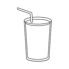 beverage in glass and straw icon imagevector illustration design 