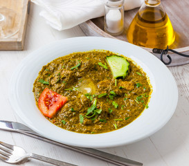 Beef Madras curry, made with lots of chilli, coconut and mustard seeds