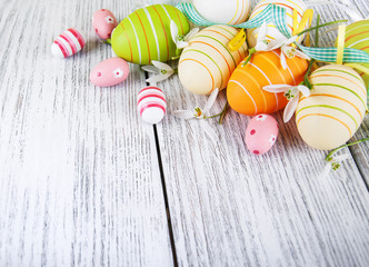 easter eggs and flowers