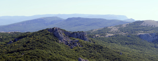 panorama, mountains, crimea, sky, landscape, nature, beautiful, 
