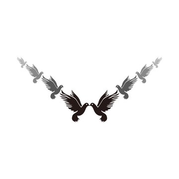illustration of a dove flying silhouette