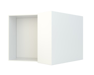 Empty open box isolated on white background. 3d rendering