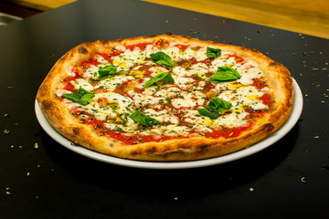 Delicious homemade margarita pizza