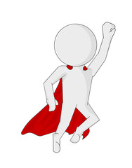 2d super hero with red cape
