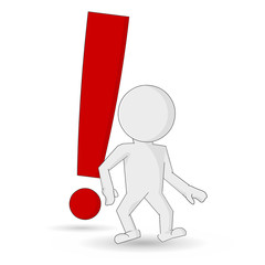 2d human with a red exclamation mark