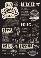 Menu restaurant, food template.