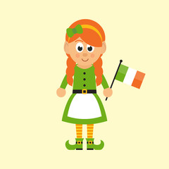 patrick's woman with flag