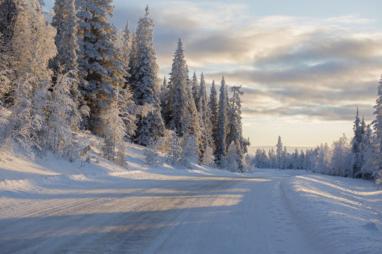 Fototapeta Winter landscape. Lapland, Finland