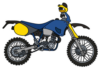 Blue off-road racing motorbike