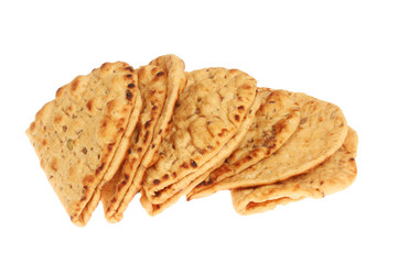 Folded flatbreads isolated