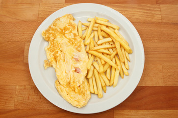 Omelette and chips