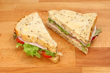 Sandwiches on a chopping board
