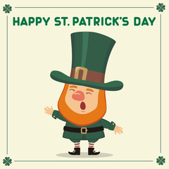 Happy Saint Patrick's Day! Funny leprechaun sings. National Irish holiday.