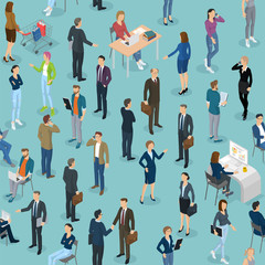 Seamless tile of people in the office office. 