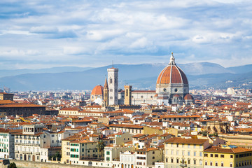 Fototapeta na wymiar Florence, Italy, Tuscany. The view on the Dome Santa maria del Fiore