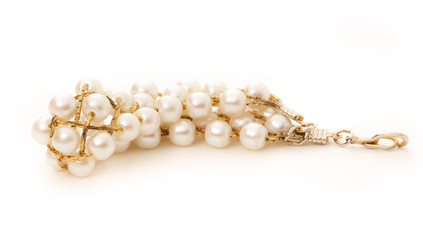 Wristband with white beads