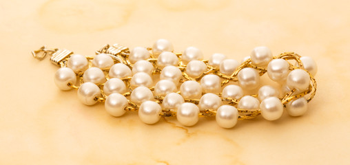 Wristband with white beads