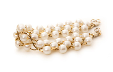 Wristband with white beads