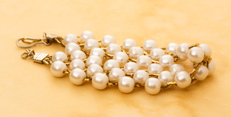 Wristband with white beads