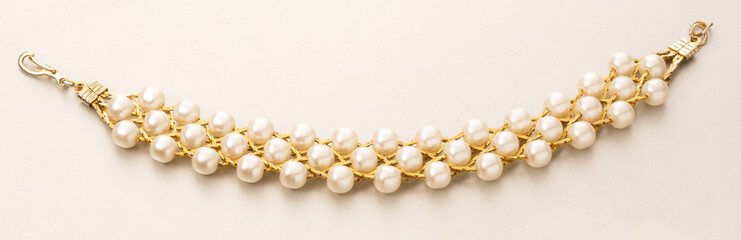 Wristband with white beads