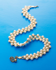 Necklace with white beads
