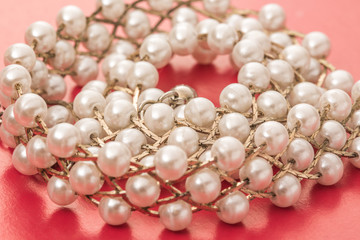 Necklace with white beads