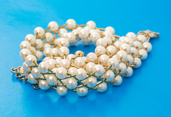Necklace with white beads