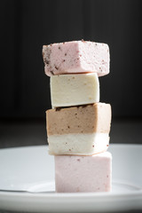 handmade marshmallow on white table
